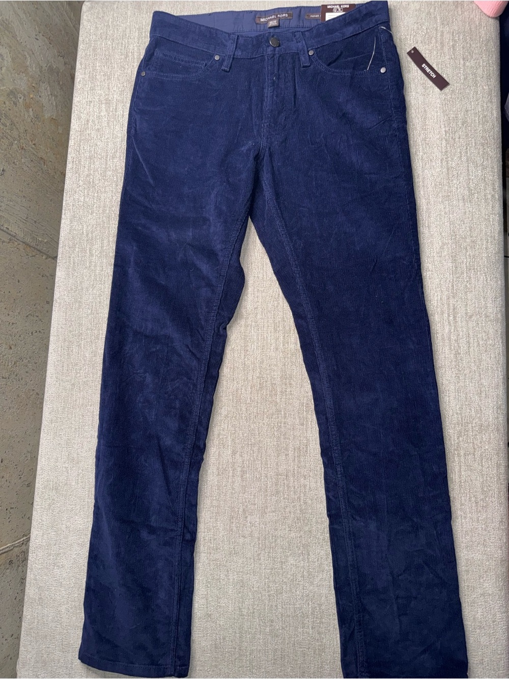 Michael Kors Parker Slim Fit Corduroy Pants Men’s 30x32 Navy NWT